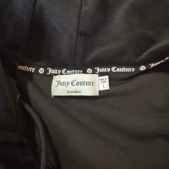 Juicy Couture Black Velour Track Pants & Hoodie Set - Picture 8 of 10